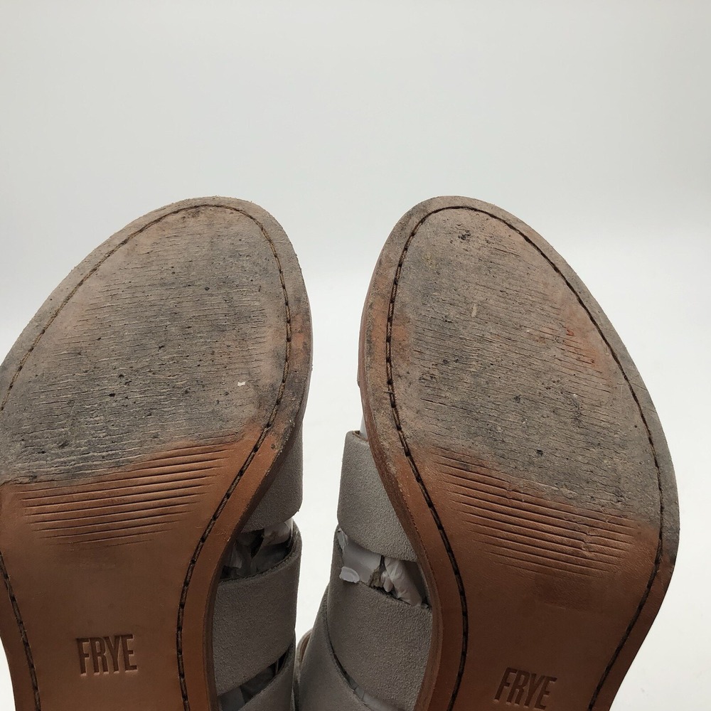 Frye Tash Cut Out Bootie Size 8.5 Sandal Milkshake Beige Gray Suede - Picture 10 of 10